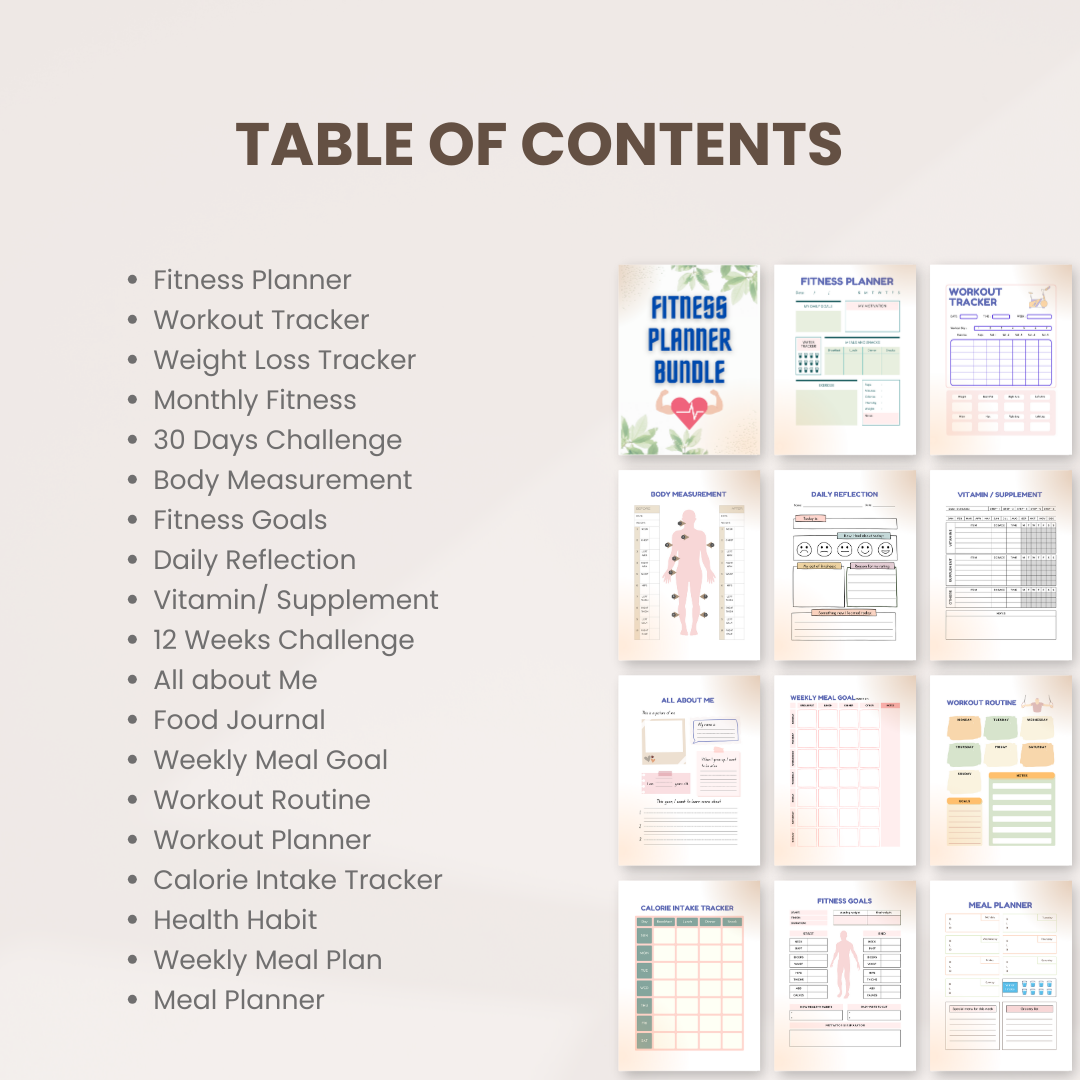 Fitness Planner Bundle Templates 3