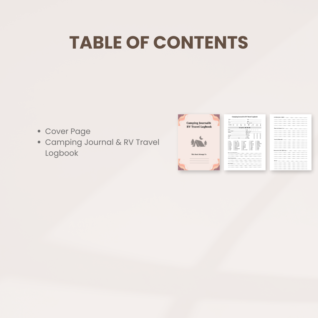 Camping Journal & RV Travel Logbook Template 3